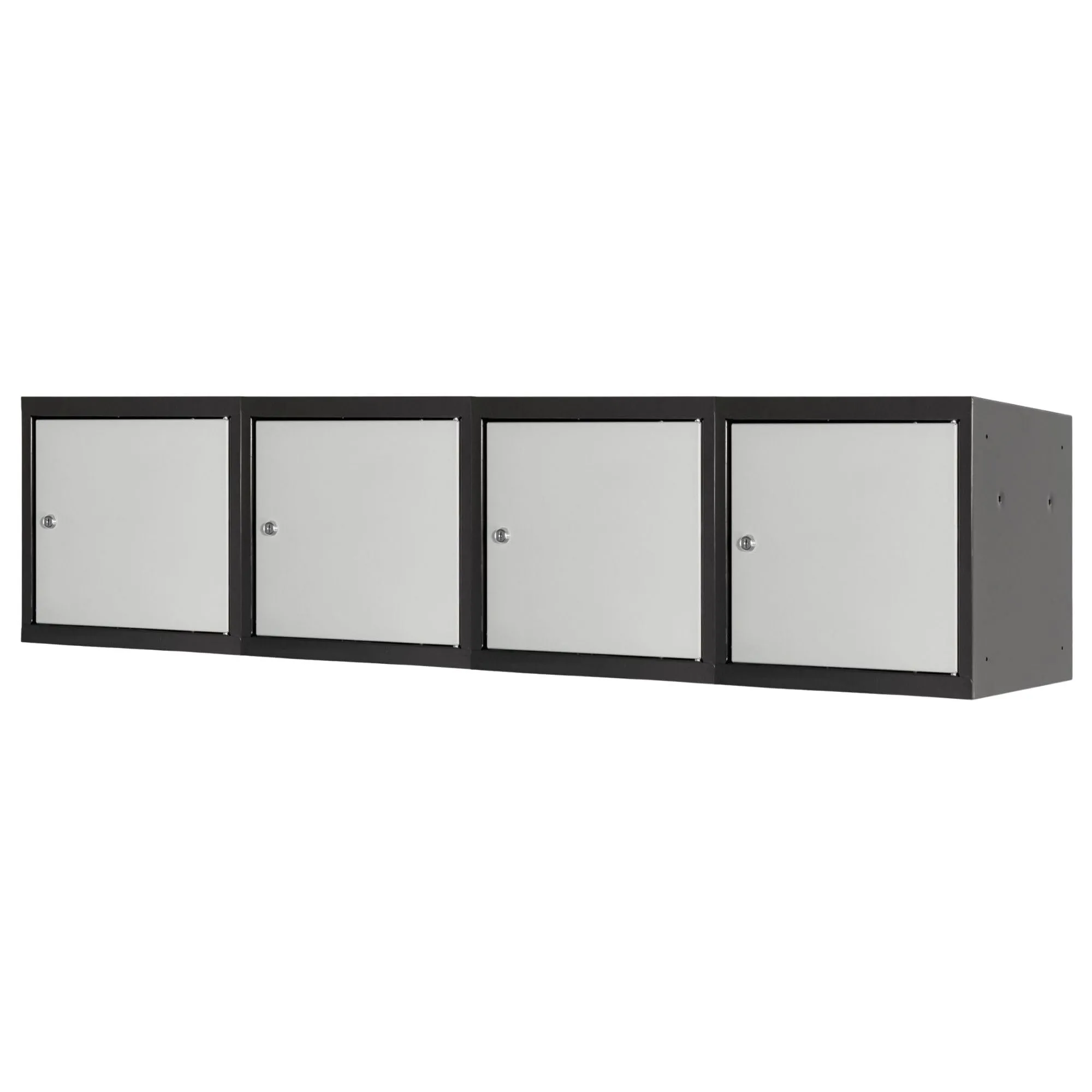 Mega Deal | 4x Schließfachwürfel Blocky mit Zylinderschloss + 2 Schlüssel | HxBxT 40x40x40cm | Anthrazit/Lichtgrau