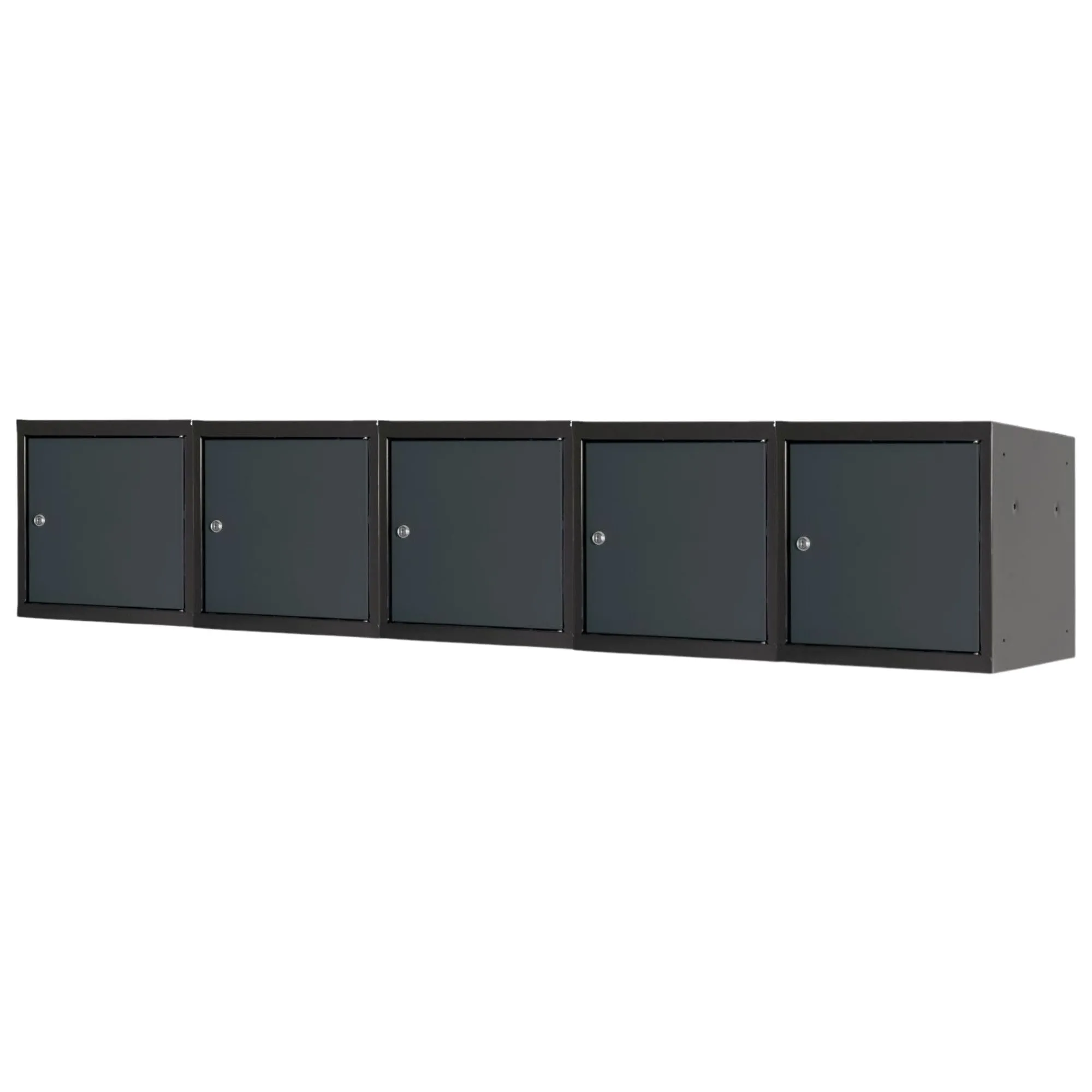 Mega Deal | 5x Schließfachwürfel Blocky mit Zylinderschloss + 2 Schlüssel | HxBxT 40x40x40cm | Anthrazit/Anthrazitgrau