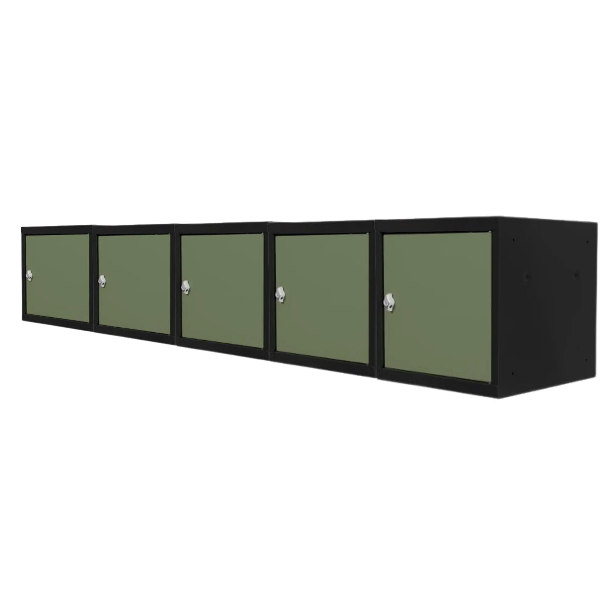 Mega Deal | 5x Schließfachwürfel Blocky mit Drehriegelschloss für Vorhängeschloss | HxBxT 40x40x40cm | Anthrazit/Resedagrün