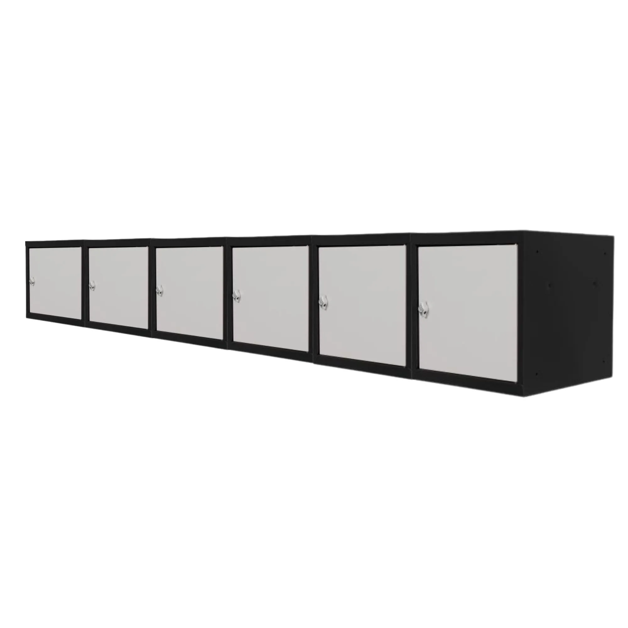 Mega Deal | 6x Schließfachwürfel Blocky mit Drehriegelschloss für Vorhängeschloss | HxBxT 40x40x40cm | Anthrazit/Lichtgrau