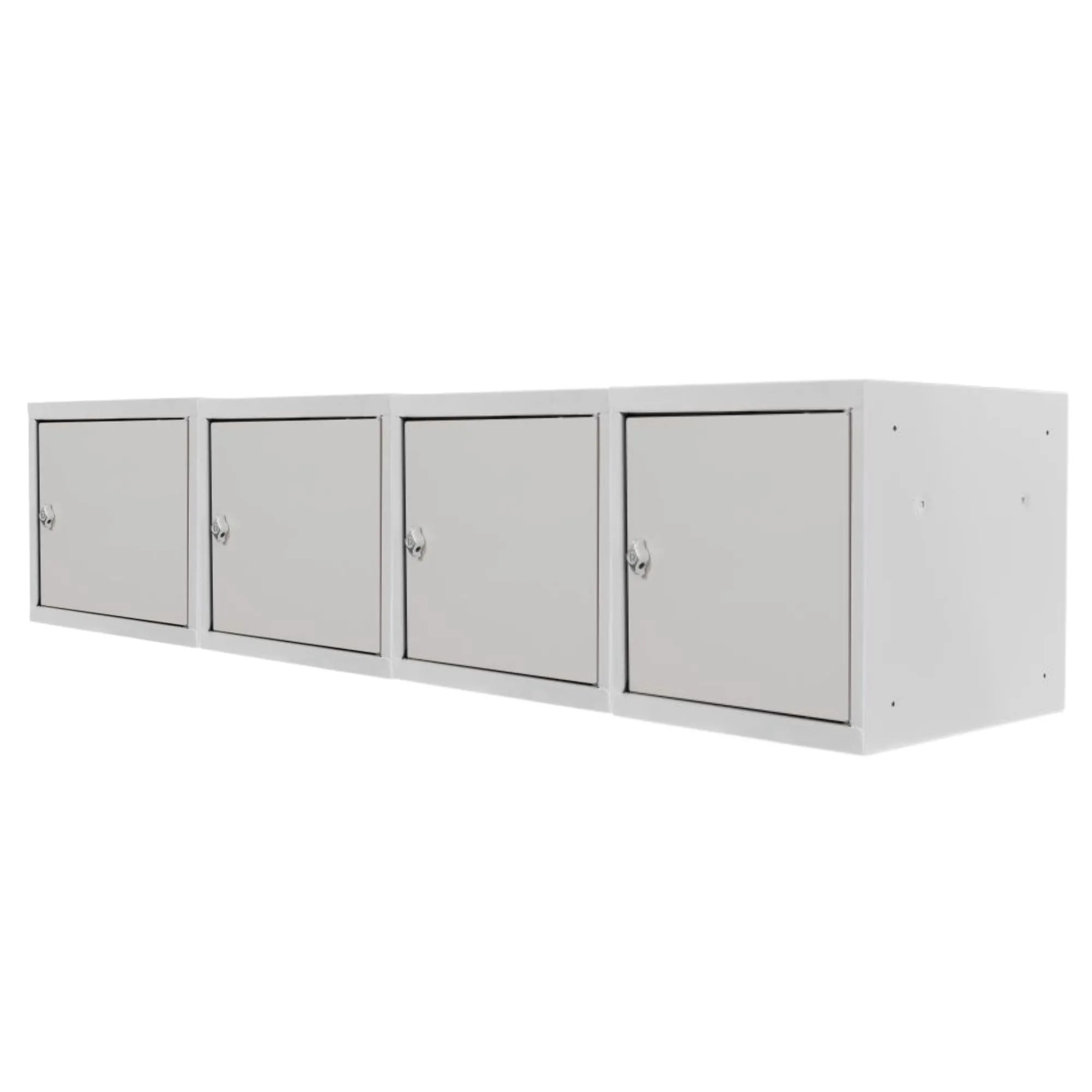 Mega Deal | 4x Schließfachwürfel Blocky mit Zylinderschloss + 2 Schlüssel | HxBxT 40x40x40cm | Lichtgrau