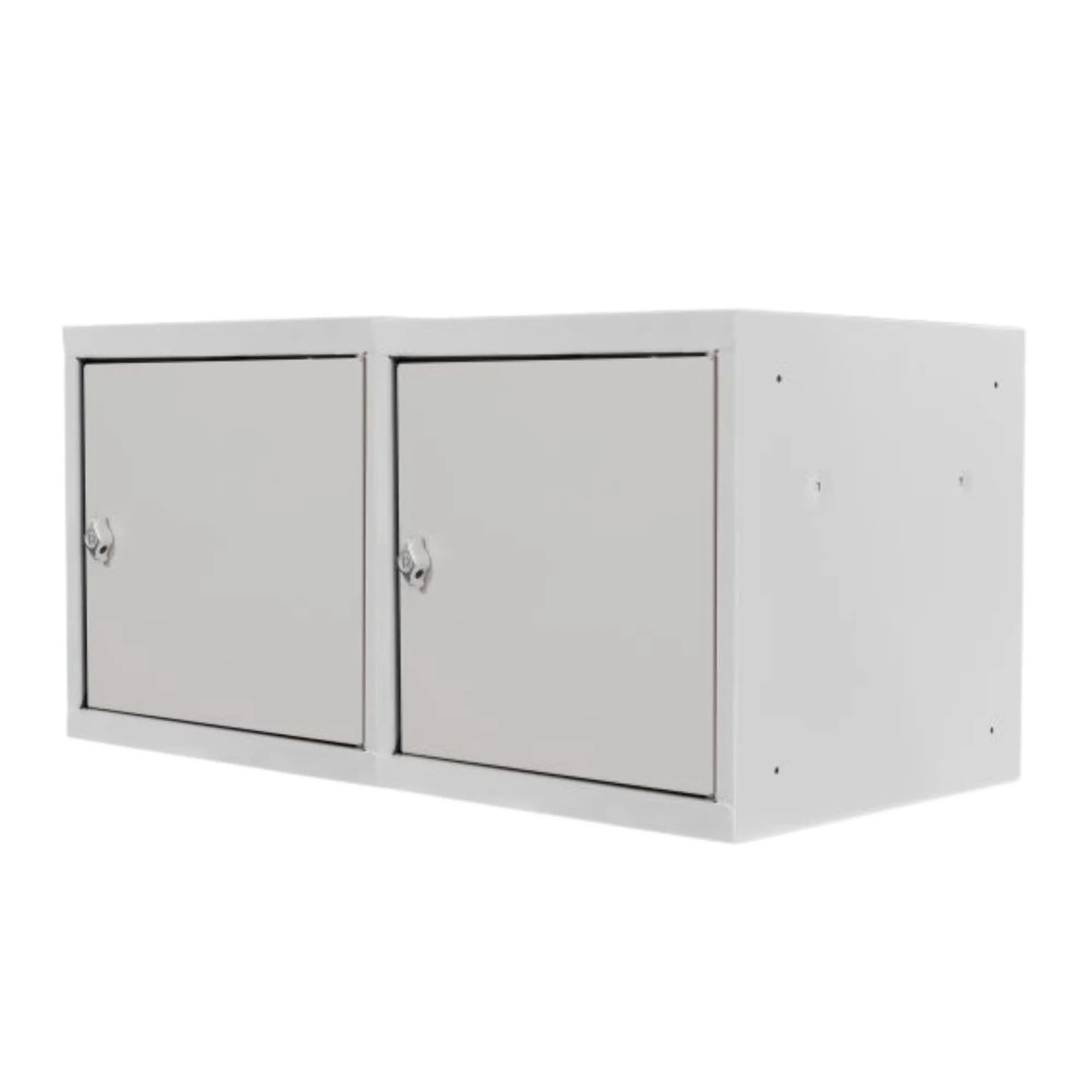 Mega Deal | 2x Schließfachwürfel Blocky mit Drehriegelschloss für Vorhängeschloss | HxBxT 40x40x40cm | Lichtgrau