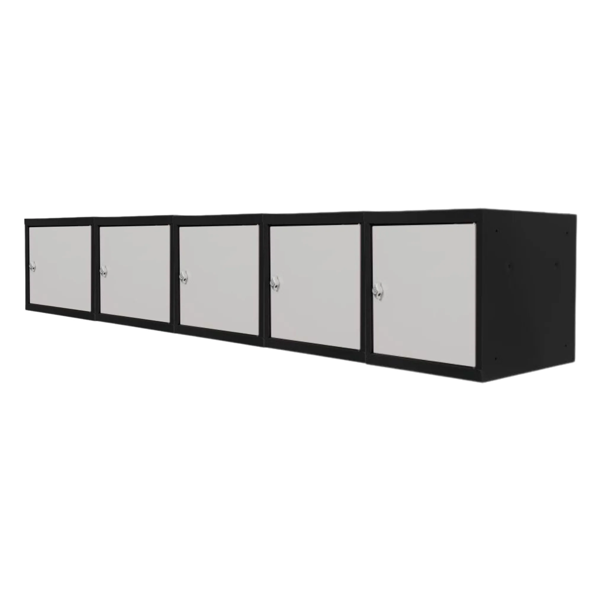 Mega Deal | 5x Schließfachwürfel Blocky mit Drehriegelschloss für Vorhängeschloss | HxBxT 40x40x40cm | Anthrazit/Lichtgrau