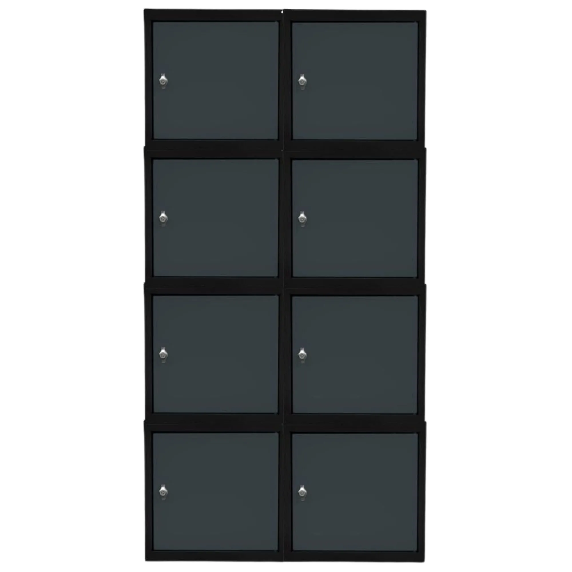 Mega Deal | 8x Schließfachwürfel Blocky mit Drehriegelschloss für Vorhängeschloss | HxBxT 40x40x40cm | Anthrazit/Anthrazitgrau