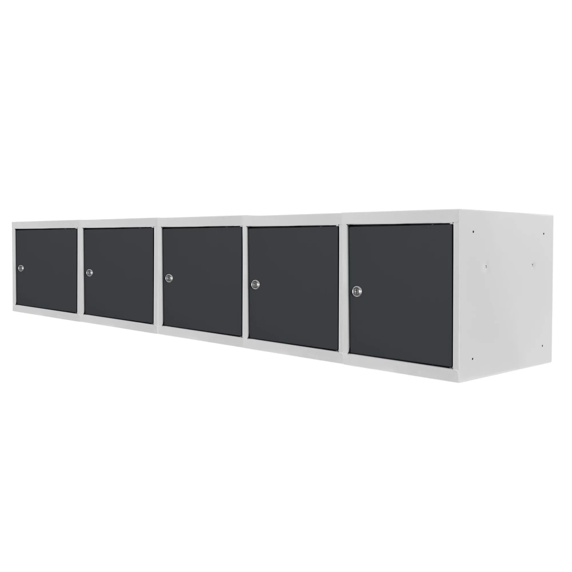 Mega Deal | 5x Schließfachwürfel Blocky mit Zylinderschloss + 2 Schlüssel | HxBxT 40x40x40cm | Lichtgrau/Anthrazitgrau