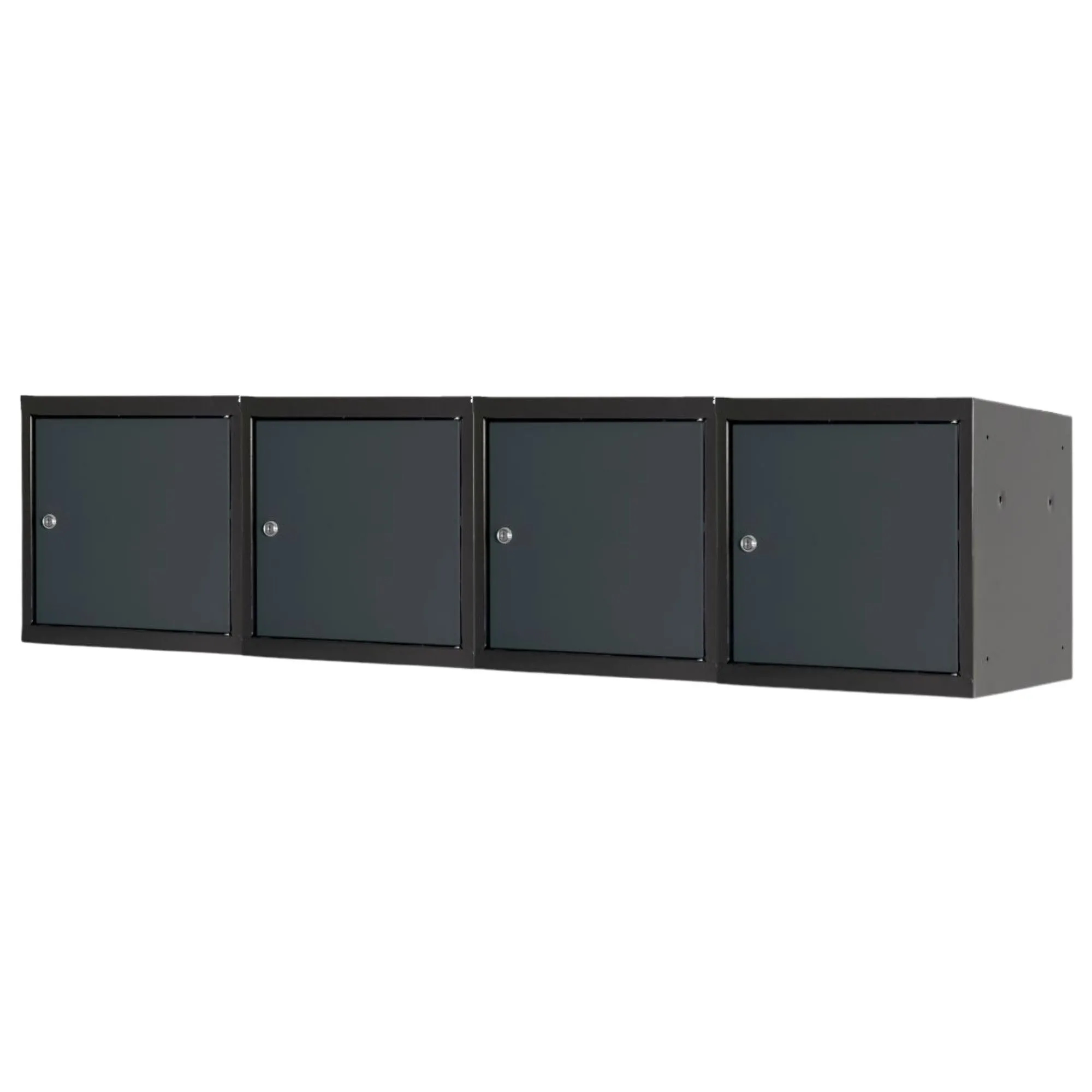 Mega Deal | 4x Schließfachwürfel Blocky mit Zylinderschloss + 2 Schlüssel | HxBxT 40x40x40cm | Anthrazit/Anthrazitgrau