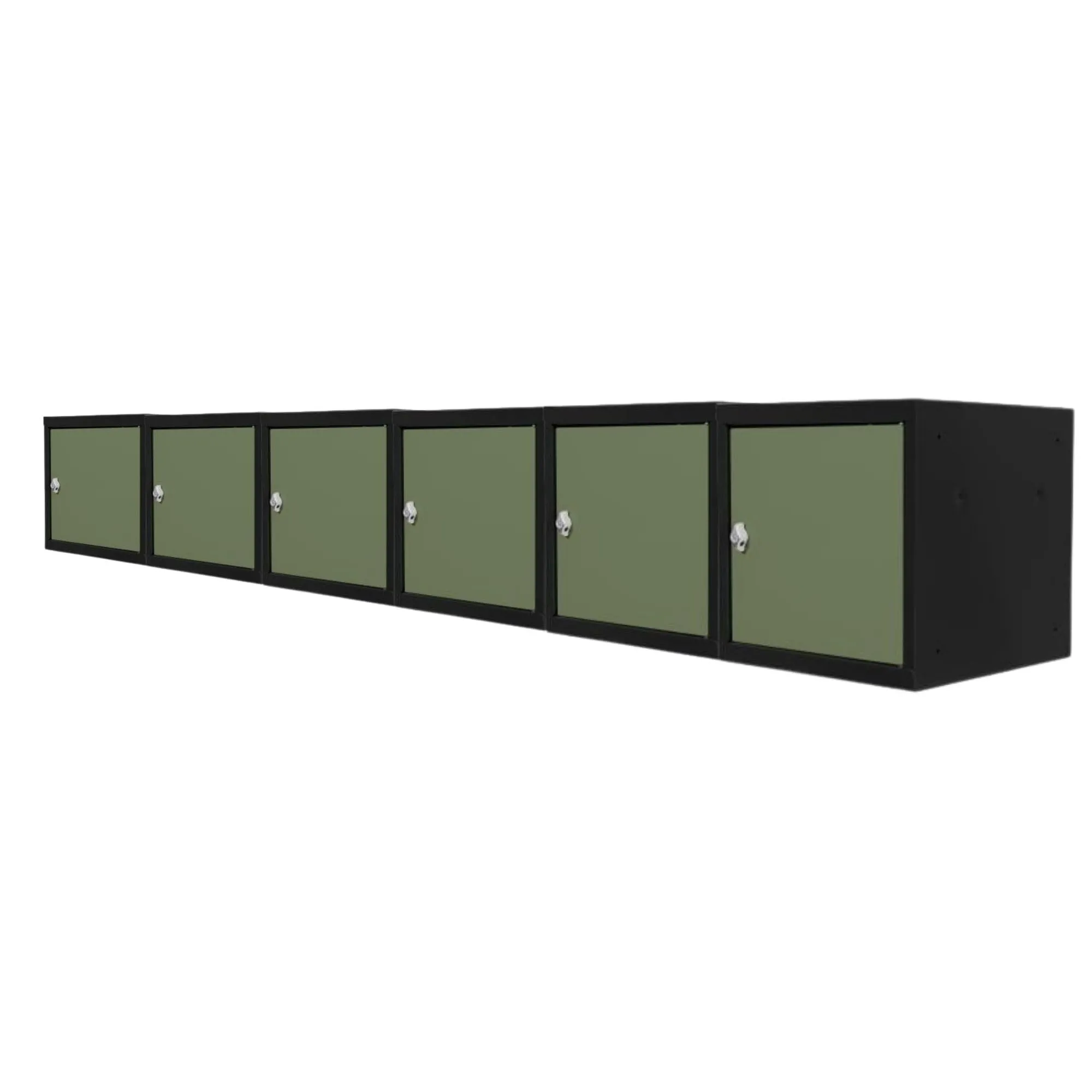 Mega Deal | 6x Schließfachwürfel Blocky mit Drehriegelschloss für Vorhängeschloss | HxBxT 40x40x40cm | Anthrazit/Resedagrün