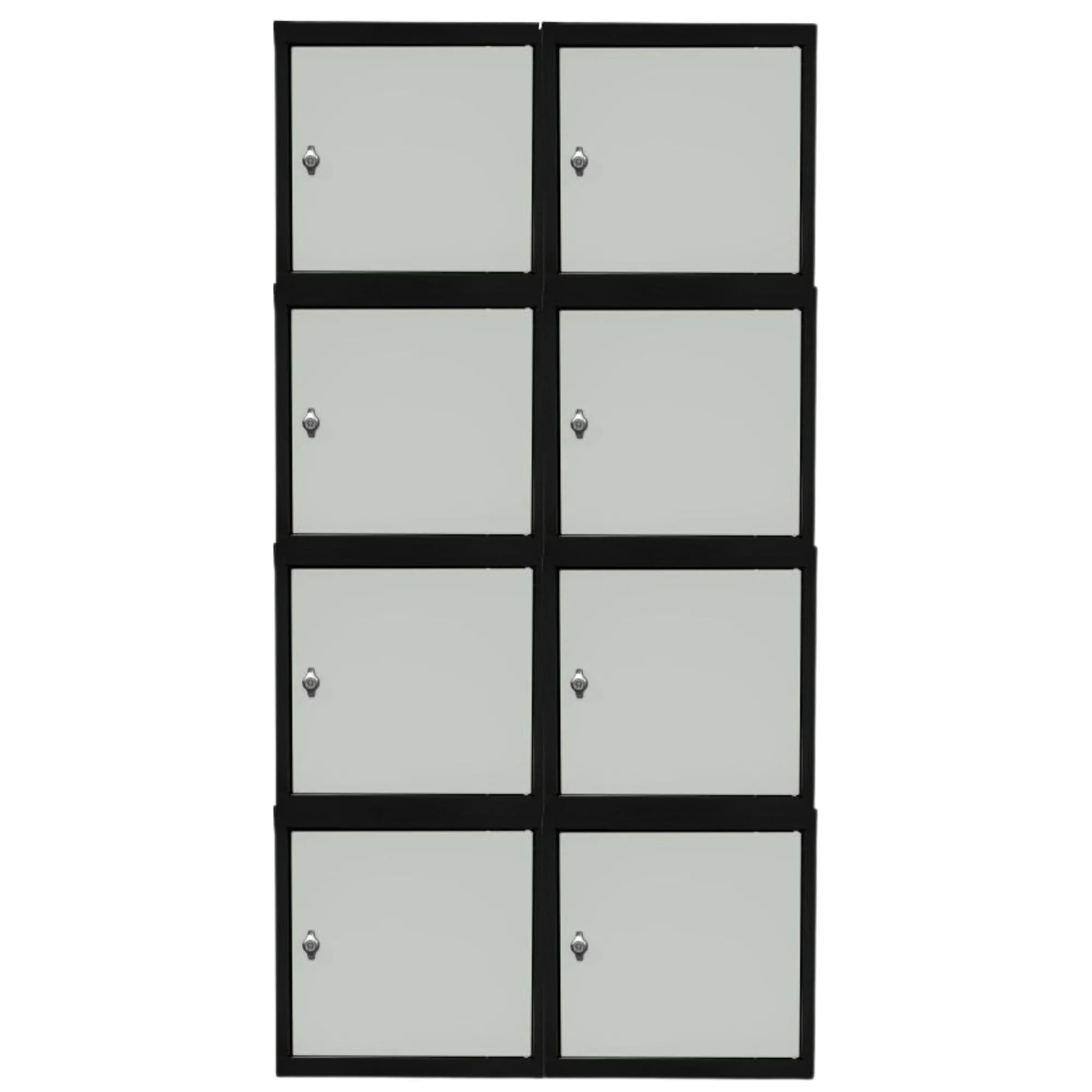 Mega Deal | 8x Schließfachwürfel Blocky mit Drehriegelschloss für Vorhängeschloss | HxBxT 40x40x40cm | Anthrazit/Lichtgrau