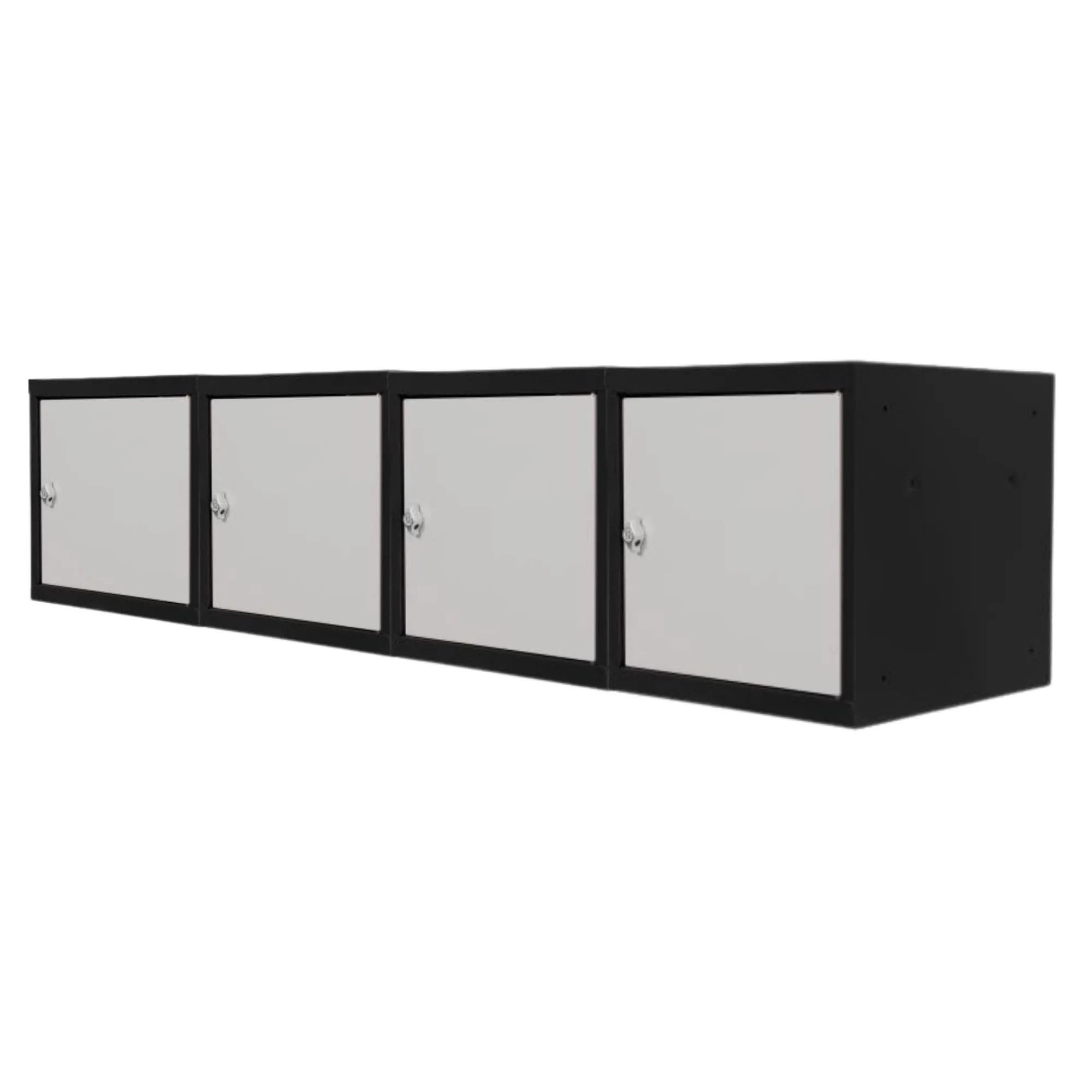 Mega Deal | 4x Schließfachwürfel Blocky mit Drehriegelschloss für Vorhängeschloss | HxBxT 40x40x40cm | Anthrazit/Lichtgrau