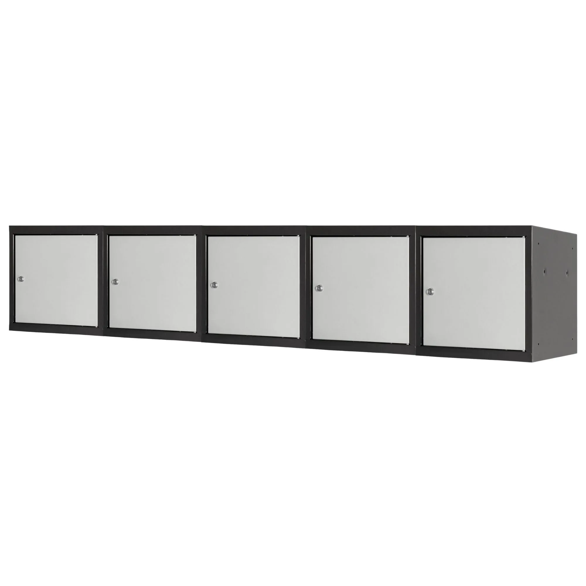 Mega Deal | 5x Schließfachwürfel Blocky mit Zylinderschloss + 2 Schlüssel | HxBxT 40x40x40cm | Anthrazit/Lichtgrau