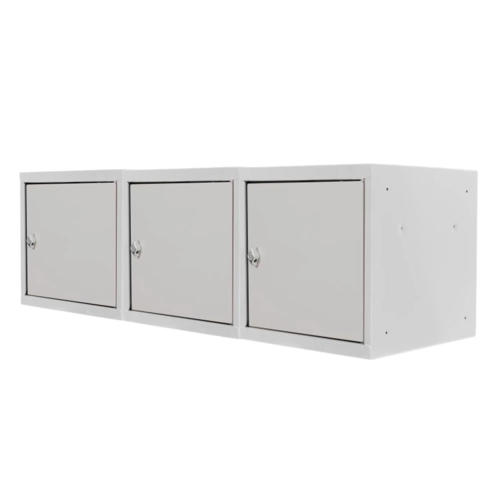 Mega Deal | 3x Schließfachwürfel Blocky mit Zylinderschloss + 2 Schlüssel | HxBxT 40x40x40cm | Lichtgrau