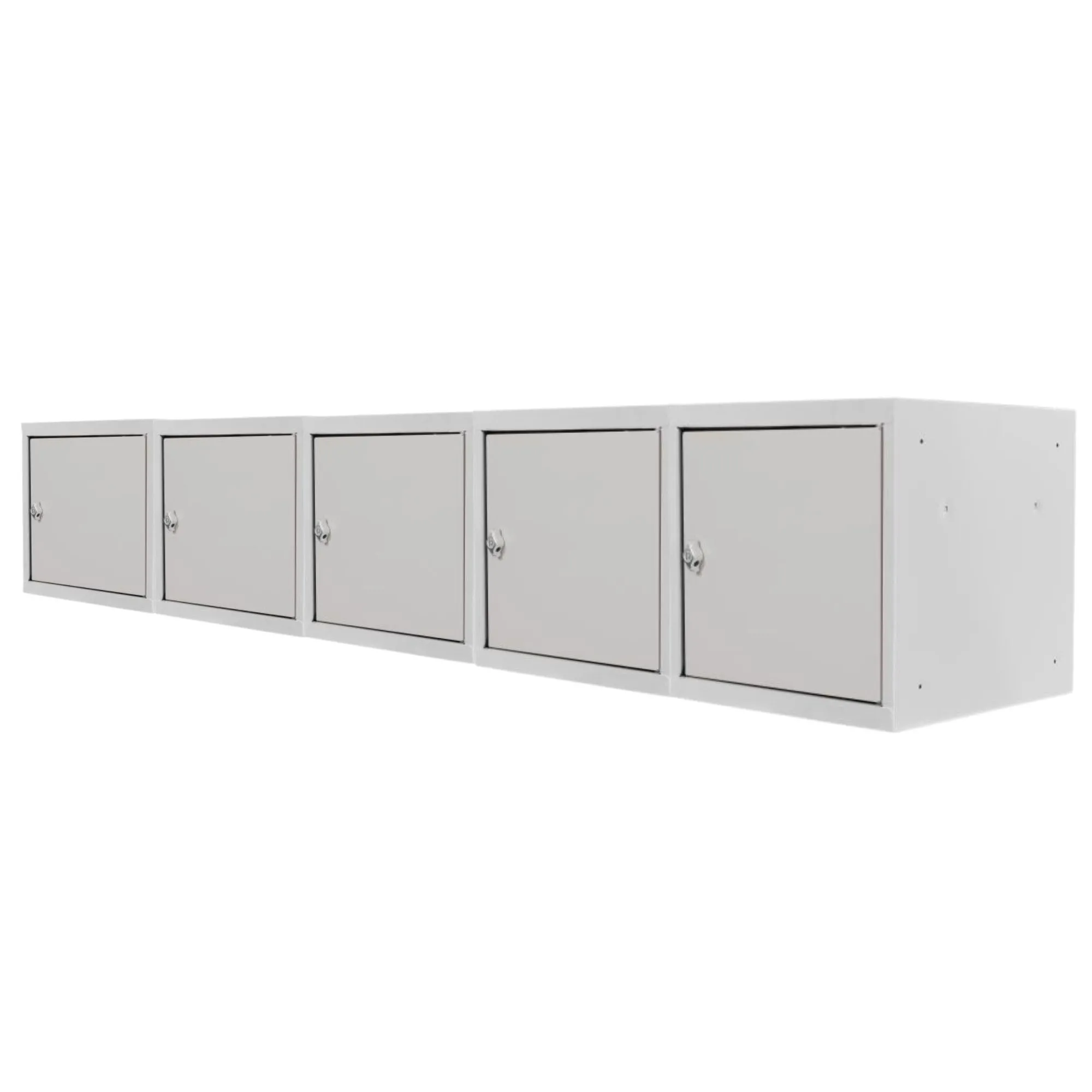 Mega Deal | 5x Schließfachwürfel Blocky mit Zylinderschloss + 2 Schlüssel | HxBxT 40x40x40cm | Lichtgrau