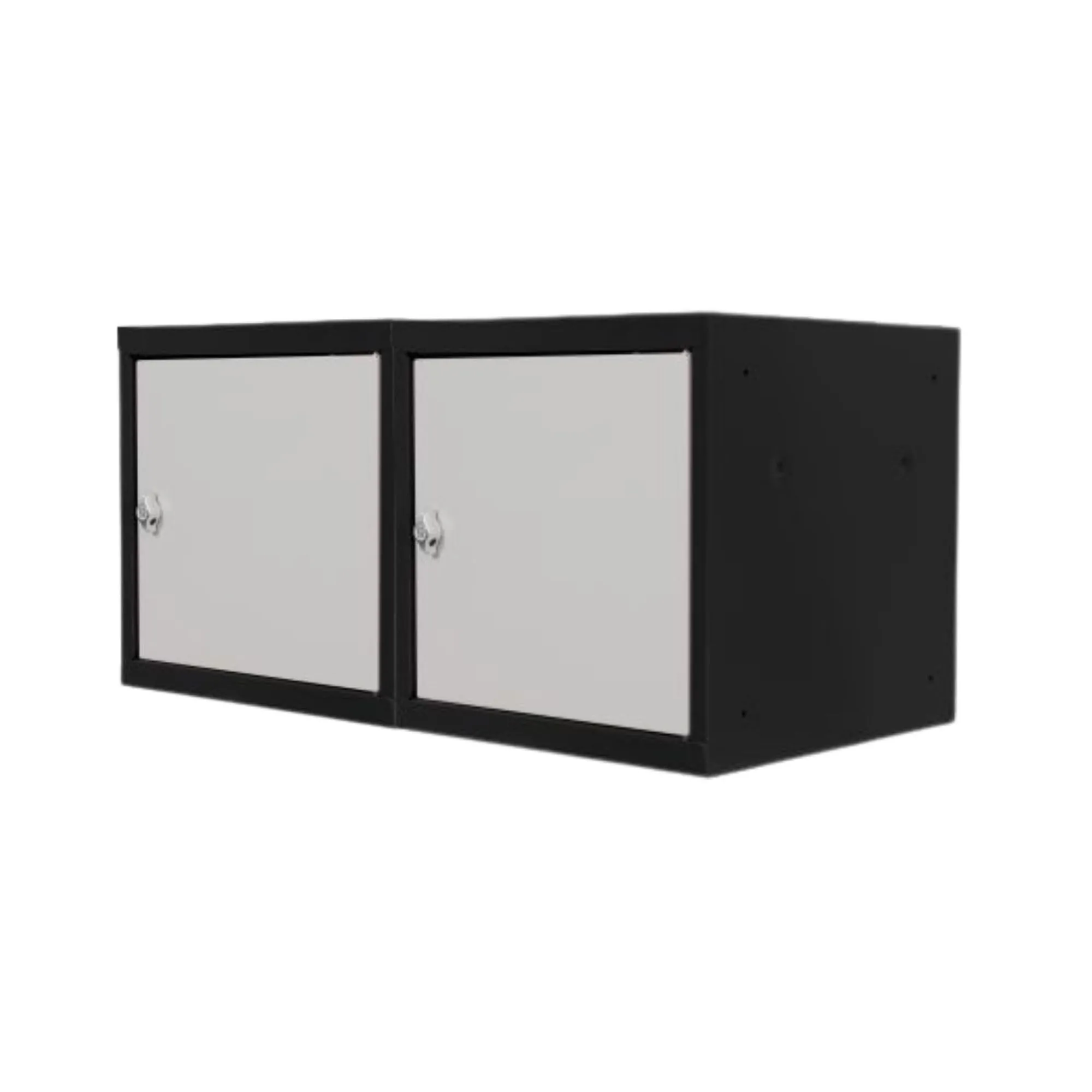 Mega Deal | 2x Schließfachwürfel Blocky mit Drehriegelschloss für Vorhängeschloss | HxBxT 40x40x40cm | Anthrazit/Lichtgrau