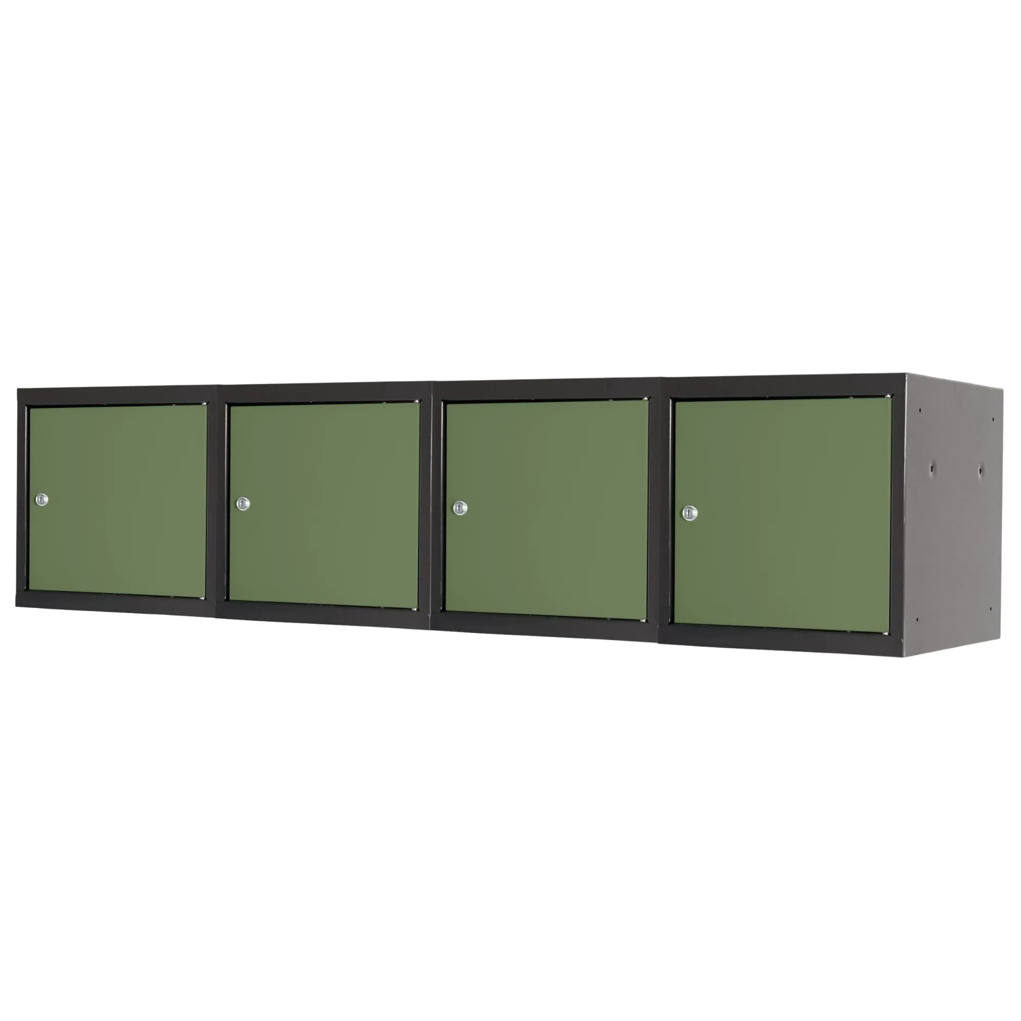 Mega Deal | 4x Schließfachwürfel Blocky mit Zylinderschloss + 2 Schlüssel | HxBxT 40x40x40cm | Anthrazit/Resedagrün