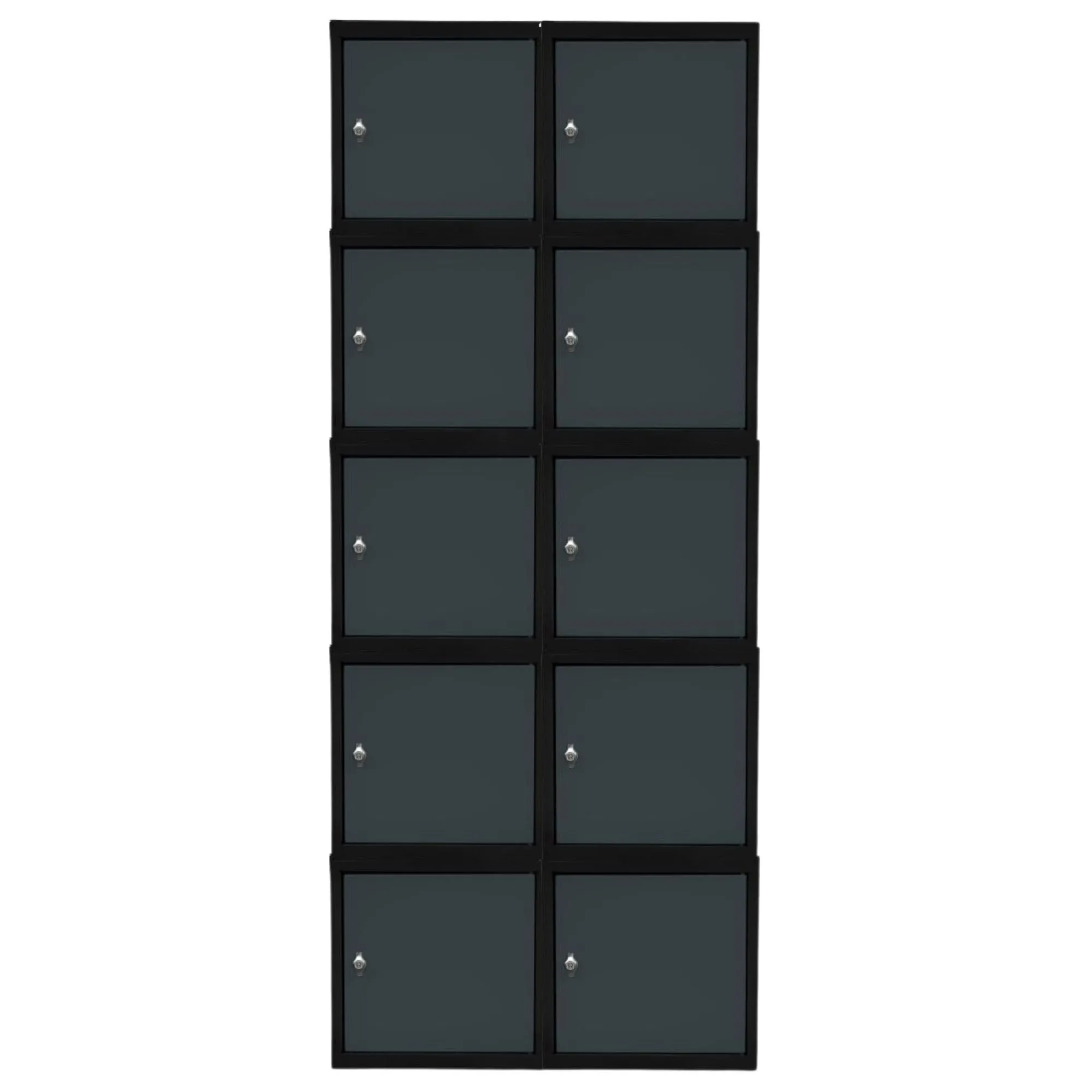 Mega Deal | 10x Schließfachwürfel Blocky mit Drehriegelschloss für Vorhängeschloss | HxBxT 40x40x40cm | Anthrazit/Anthrazitgrau