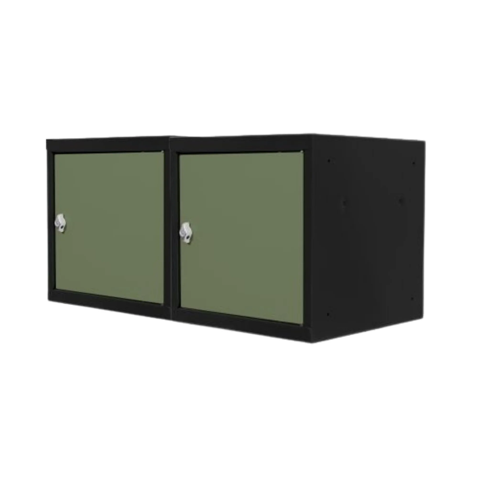 Mega Deal | 2x Schließfachwürfel Blocky mit Drehriegelschloss für Vorhängeschloss | HxBxT 40x40x40cm | Anthrazit/Resedagrün