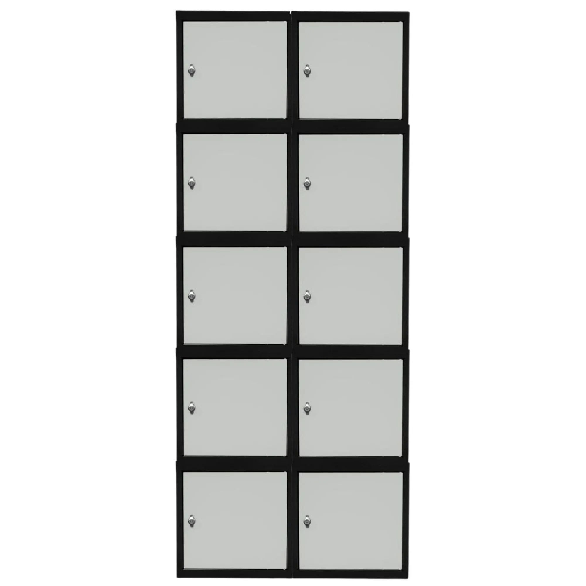 Mega Deal | 10x Schließfachwürfel Blocky mit Drehriegelschloss für Vorhängeschloss | HxBxT 40x40x40cm | Anthrazit/Lichtgrau