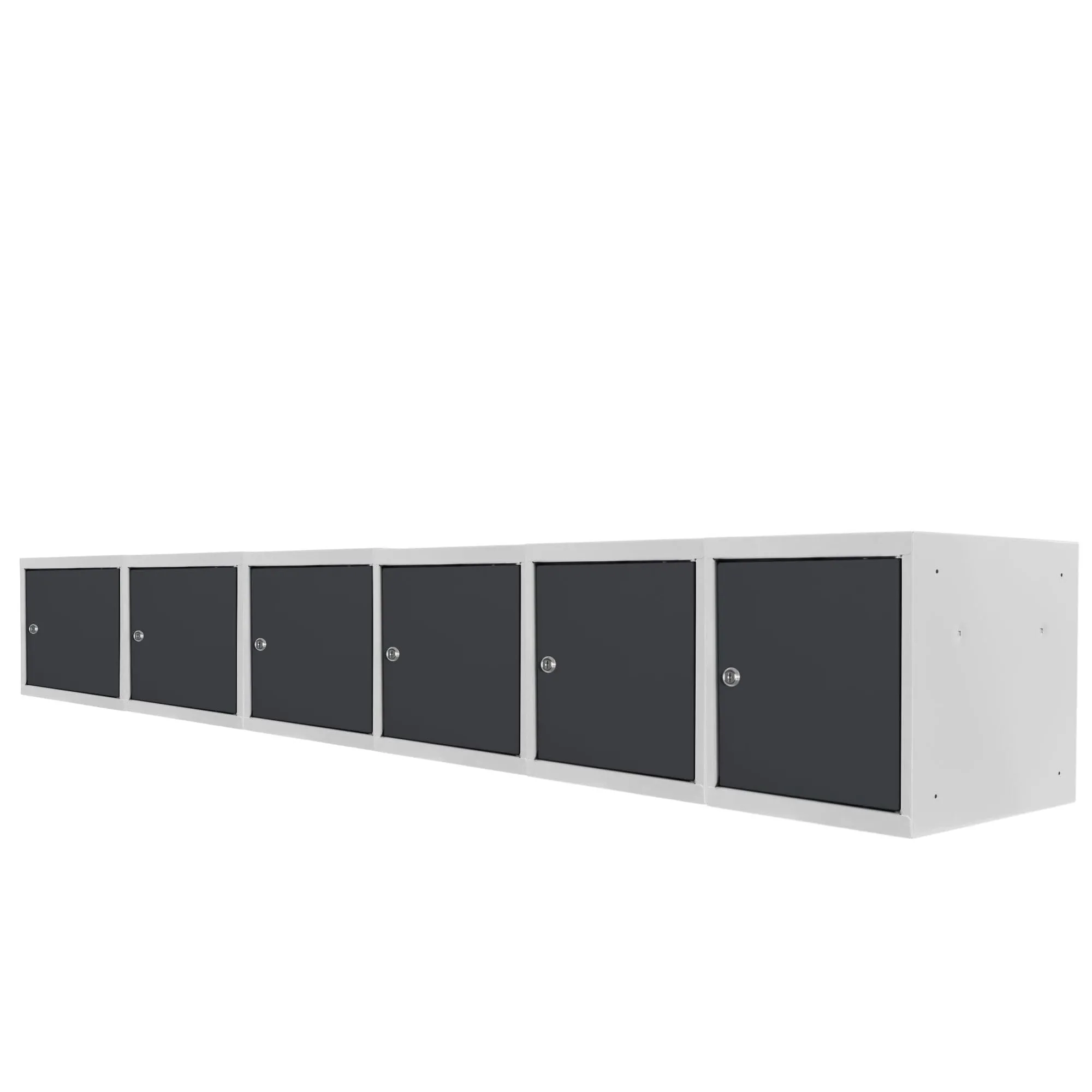 Mega Deal | 6x Schließfachwürfel Blocky mit Zylinderschloss + 2 Schlüssel | HxBxT 40x40x40cm | Lichtgrau/Anthrazitgrau