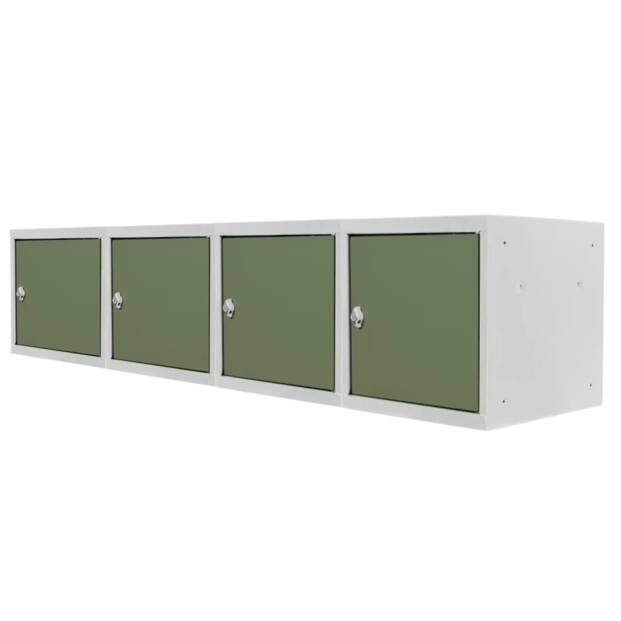 Mega Deal | 4x Schließfachwürfel Blocky mit Drehriegelschloss für Vorhängeschloss | HxBxT 40x40x40cm | Lichtgrau/Grün