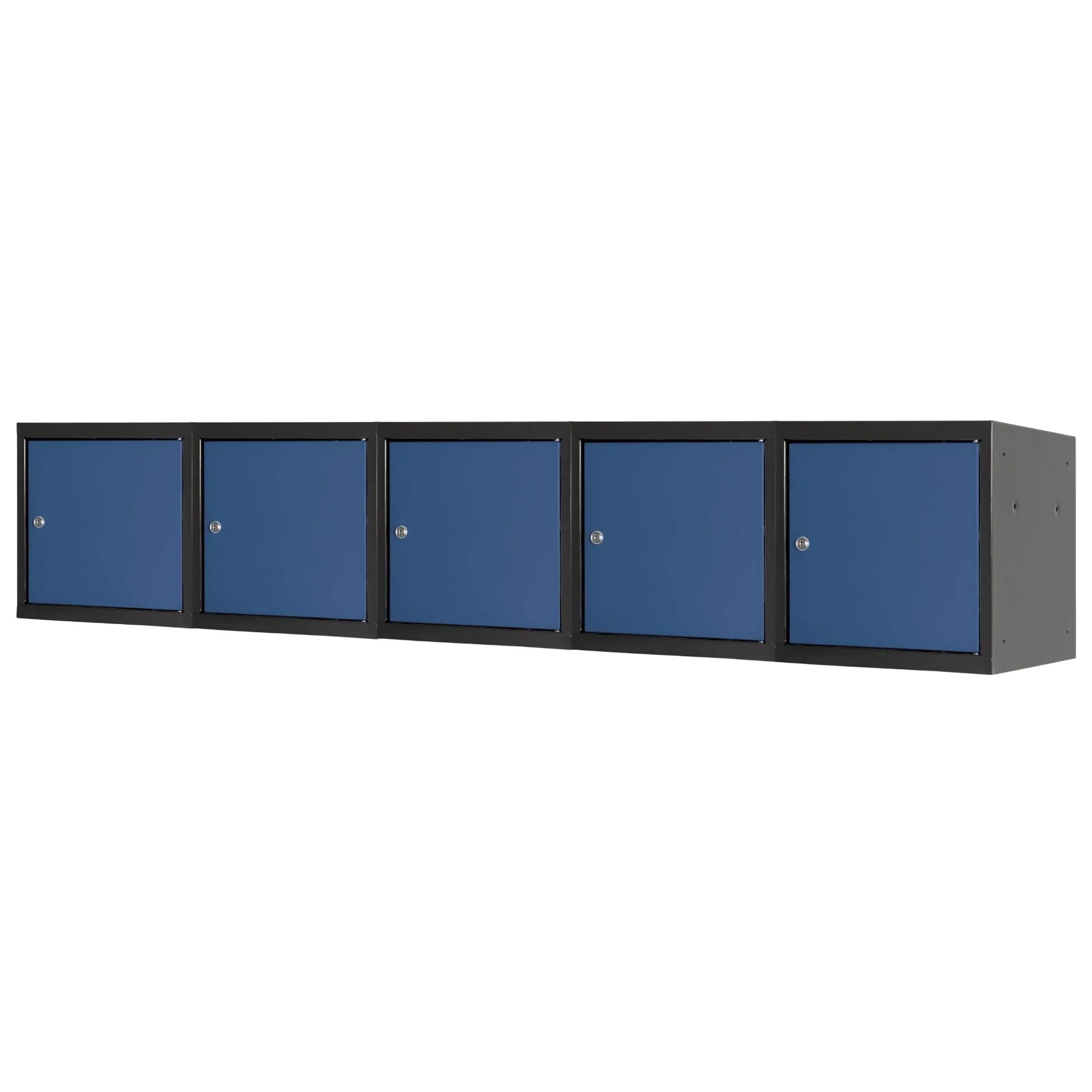 Mega Deal | 5x Schließfachwürfel Blocky mit Zylinderschloss + 2 Schlüssel | HxBxT 40x40x40cm | Anthrazit/Enzianblau