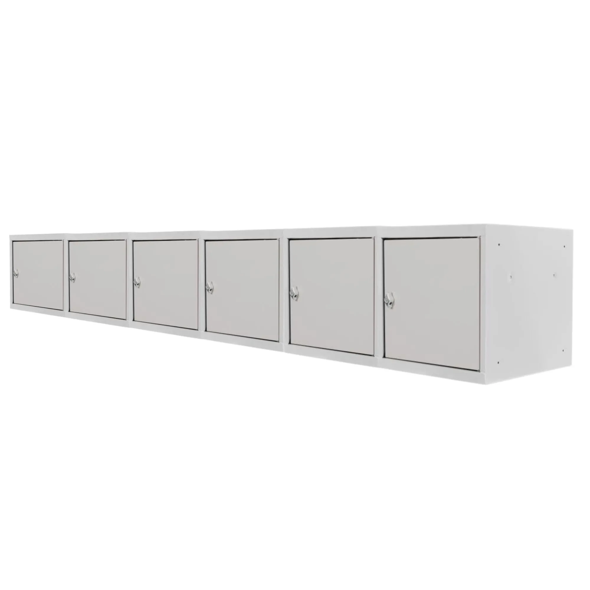 Mega Deal | 6x Schließfachwürfel Blocky mit Drehriegelschloss für Vorhängeschloss | HxBxT 40x40x40cm | Lichtgrau