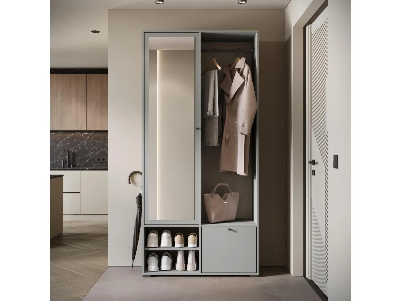 MINIO go for it, DAFNI Kleiderschrank in PALLAD grau