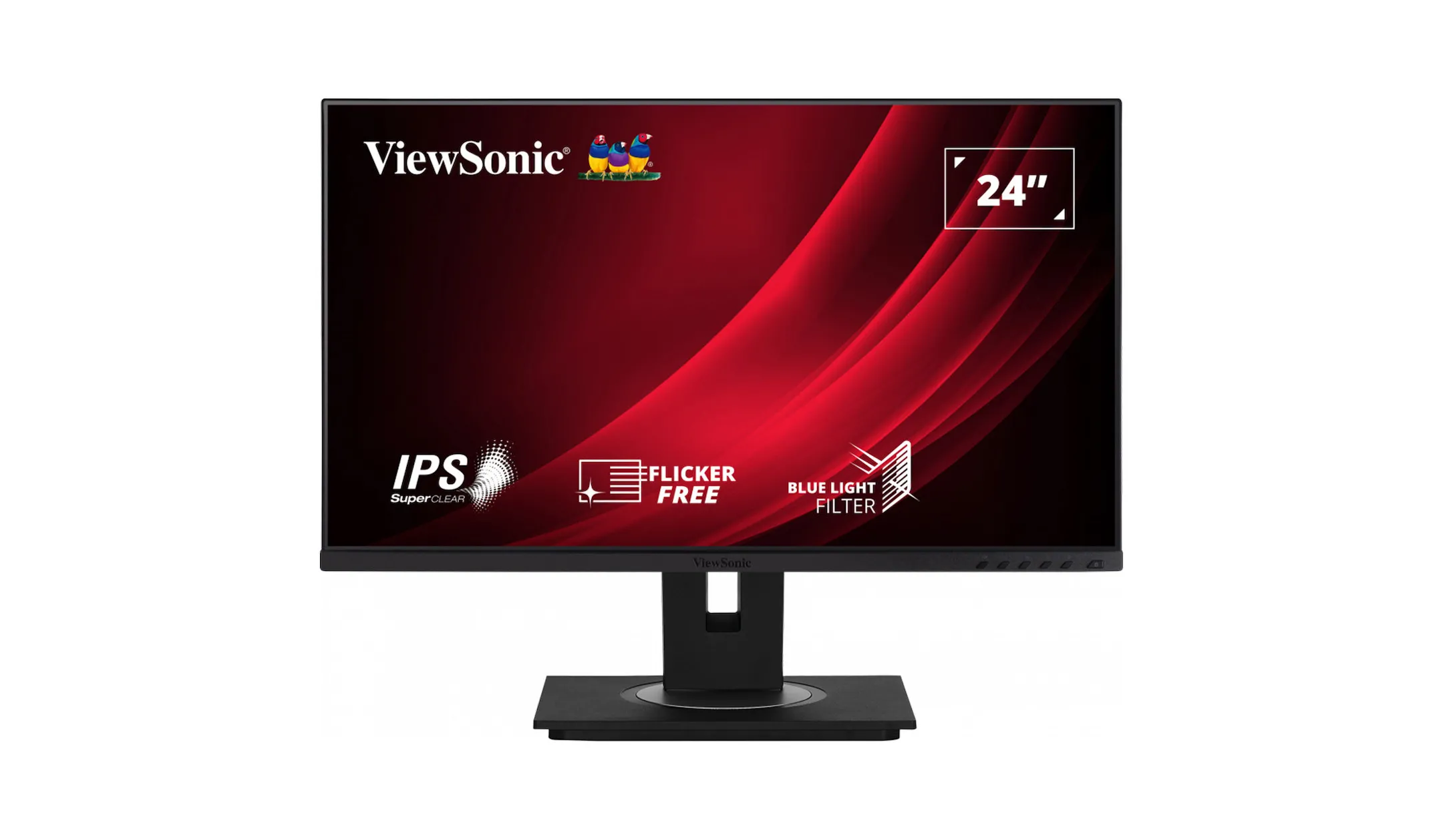 ViewSonic VG2448A-2 24" IPS Monitor mit Full HD mit Ergonomiefunktionen und Flicker-Free-Technologie