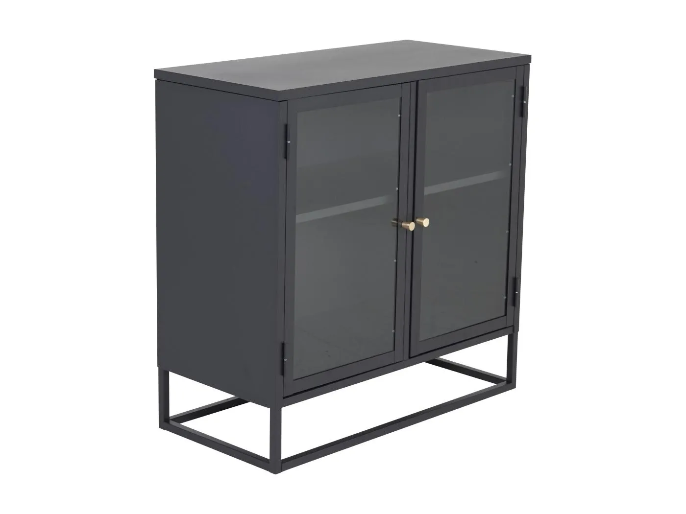 Vitrinenschrank BAKAL SC85 2D 85x40x85 Schwarz