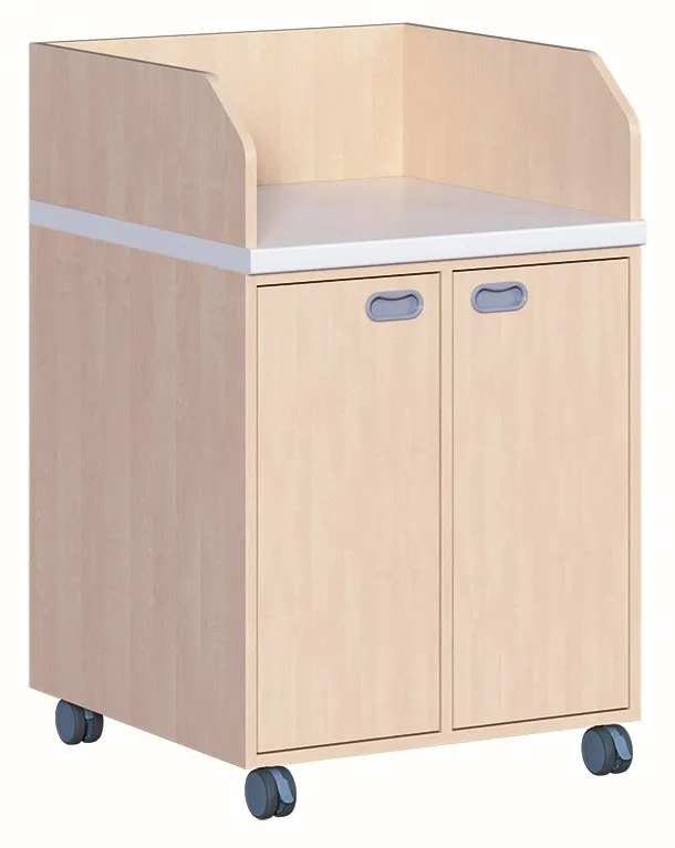 Fahrbare Wickelkommode mit 2 Türen